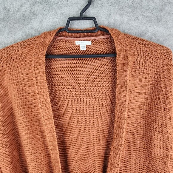Womens Rust Orange Open Front Cardigan Sweater Loose knit Sleeves Size 18/20W - Picture 4 of 11